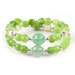 Square Multifacted Bead Peridot Bangle Genuine Crystal Bracelet OEM ODM