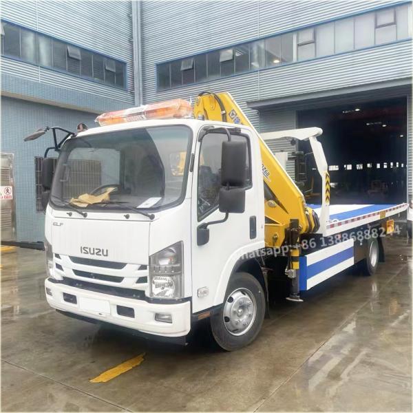 Isuzu ELF Multifunctional Wrecker with Crane Rescue Recovery Tow Trucks with Crane Towing Crane Truck