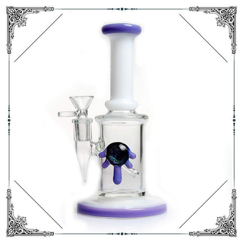 Mini White Glass Smoking Water Pipe , Puper Mouth Tobacco Tube Glass