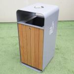 ISO9001 Certificate Street Square 50L Outdoor Wooden Trash Can