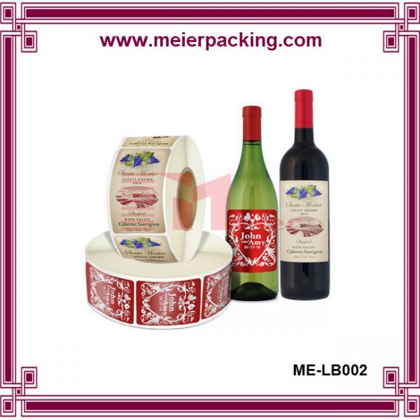 Quality Paper CMYK printing Wine bottle metal label/Bottle label &neck label mass production for sale