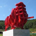 Large Outdoor Spray Painted Steel Cow Metal Sculpture For Decoration By Highway