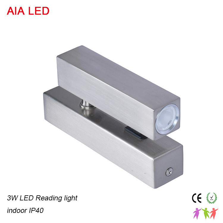 IP40 surface square bar bedside wall light headboard wall lamp interior 3W bed wall light for school