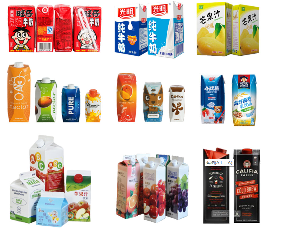 Beverage Brick Aseptic Carton Filling Machine Pneumatic Aluminum Laminated Roll