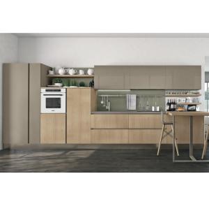 China Wood grain MFC kitchen cabinet,Modern kitchen furniture,Kitchen design,L-shape cupboard wholesale