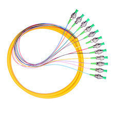 12 Cores Singlemode Fiber Optic Pigtail FC / APC 2.0mm 1M For FTTH System
