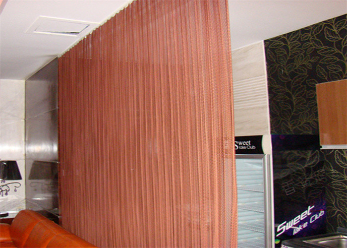 Exhibition Hall Decorative Metal Coil Curtain Product 1.2mm 5*5mm