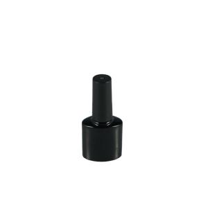 China Oval Black Empty Glass Nail Polish Bottles , Empty Gel Polish Bottles With Soft Brush wholesale