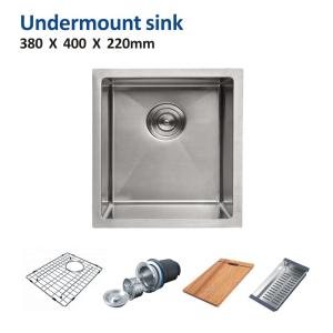 China Undermount Stainless Steel Kitchen Sink Rectangular 16 Gauge single Bowl 38x40 wholesale