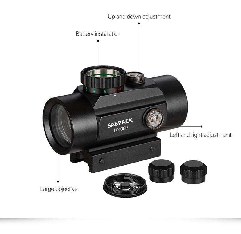 1x40 Tactical Rifle Red Dot Scope Sight Green Red Dot Collimator 11mm/20mm Weaver Rail