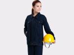 Dark Blue Winter Unisex Work Uniform Coveralls Denim Fabric Wrinkle Resistance