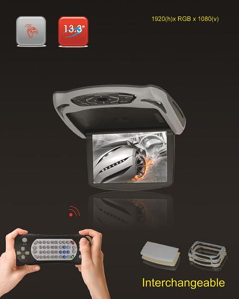 Quality Ceiling Flip Down Car Headrest Monitor , Hdmi Input Car Roof Dvd Player for sale