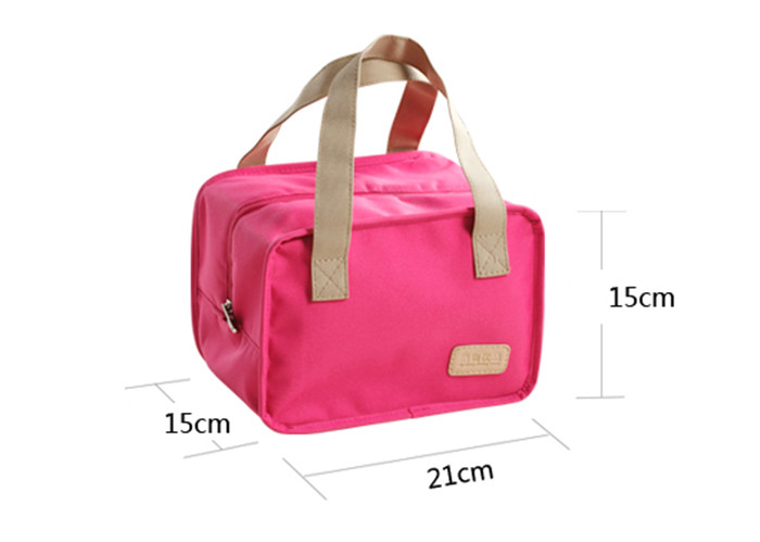 600D Polyester Insulated Lunch Bag , Heat Retention Lunch Box Cooler Bag