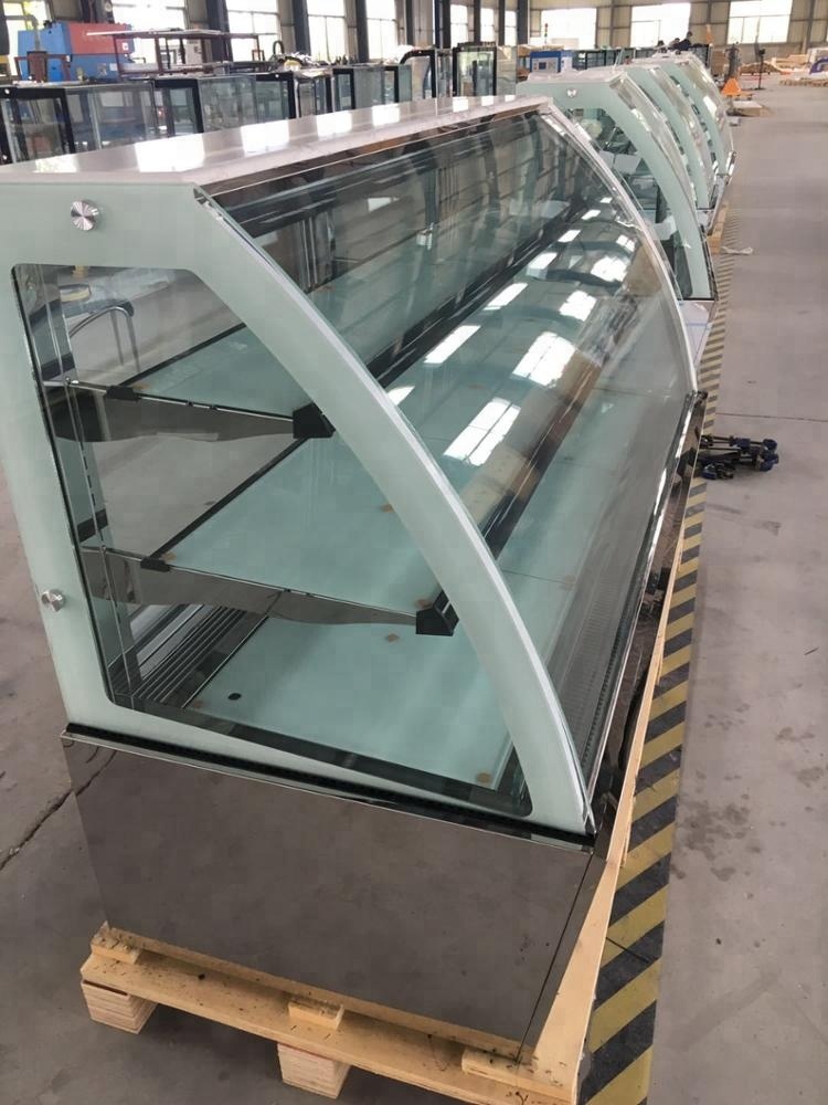 Luxury refrigerated cake display case for bakery shop with CE/ETL