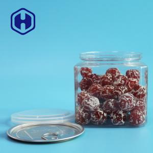 China 610ml Square Dry Fruits Grain PET Can With Aluminum Lid wholesale