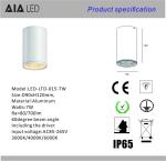 IP65 waterproof cylinder modern 7W COB LED outdoor downlight&exterior LED down