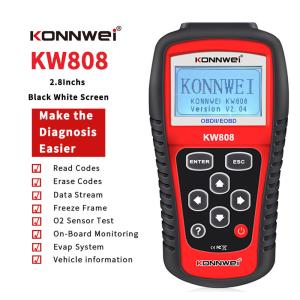 China 2.8 Inchs Back Lit Screen Obd Ii Diagnostic Scan Tool Konnwei KW808 wholesale