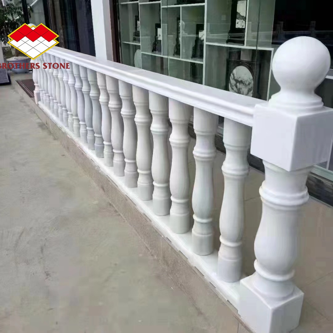 White Onyx Marble Stone Stair Handrail Customized for Villa and House Decorative Baluster