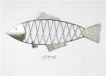 Mid Century Fish Metal Wall Art Decor