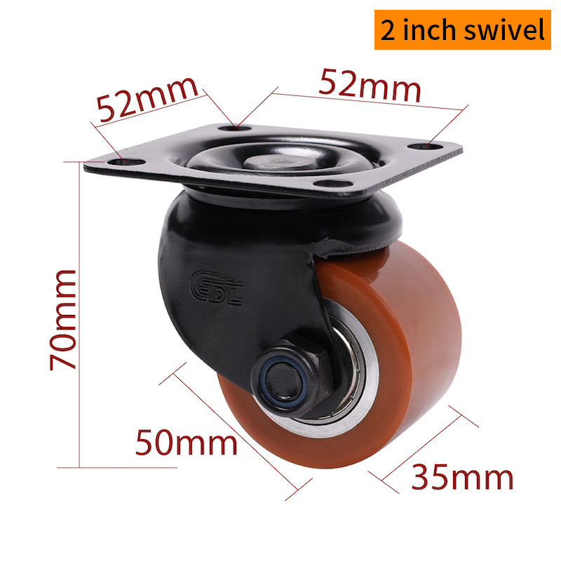TPU Tread Equipment Casters 50mm 2 Inch Plate Casters M412P-86A