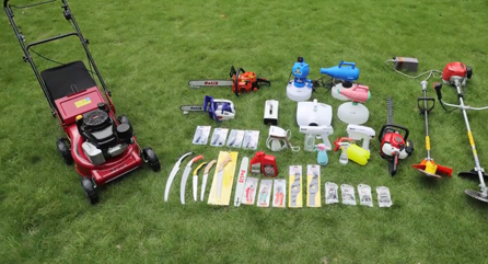230v Power Hand Push Greenworks Garden Petrol Lawn Mower 98CC Engine