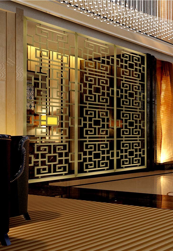 Bronze Stainless Steel Partition For Hotels/Villa/Lobby Interior Decoration