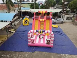China Candy World Pink Style Inflatable Slides For Rental Event Party wholesale