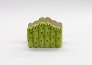 China Green Asparagus Ceramic Napkin Holder Handmade Dolomite Tableware Room Decoration wholesale