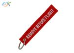 Flight Fashion Woven Keychain Rectangle Polyester Embroidery Message 13*2.8CM