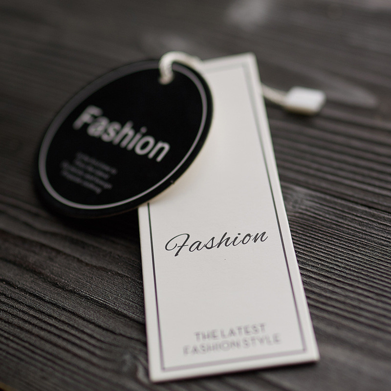 Own Logo Nordic Style Marble Gilded Coated Paper Clothing Tags OPP Bag Printing