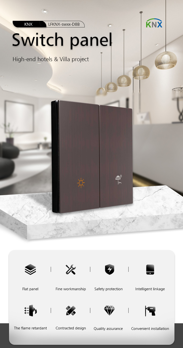 Smart Laffey Home KNX Light Switch 86mm for Controlling lamp