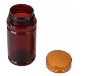 China Amber Pharmacy Bottles 150ml 200ml Plastic Pill Bottles Child Resistant wholesale