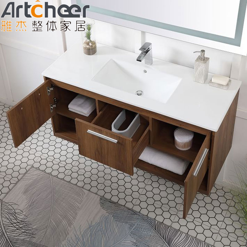 Modern Quartz Counter Top Vanity Combo Midcentury Bathroom Vanity Cabinets for Stylish House