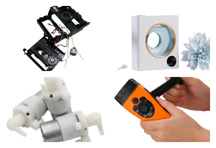 Applications of RF-310 Mini Motor in Smart Water Valves, VCD Mechanisms, Hand-Crank Flashlights, Micro Water Air Pumps, and Electric Fragrance Diffusers