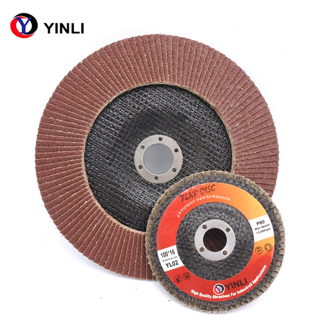 4.5 Inch 115MM 80 Grit Aluminum Oxide Flap Disc Fiberglass Backing