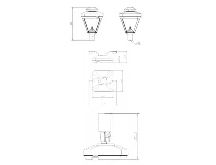 Electric Power Supply Modern Waterproof LED Outdoor Pole Garden Light in Smart Cities
