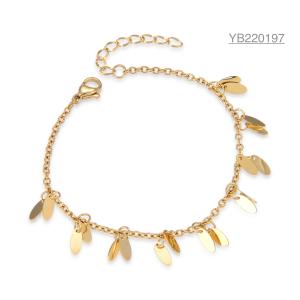 China 16cm Chain Style Gold Rhinestone Bracelet With 4cm Extension Chain wholesale