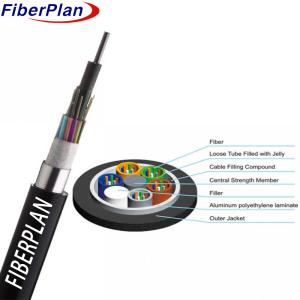 China Black Outdoor Aluminum Tape Duct Armoured Fiber Optic Cable GYTA for Burial Installation wholesale
