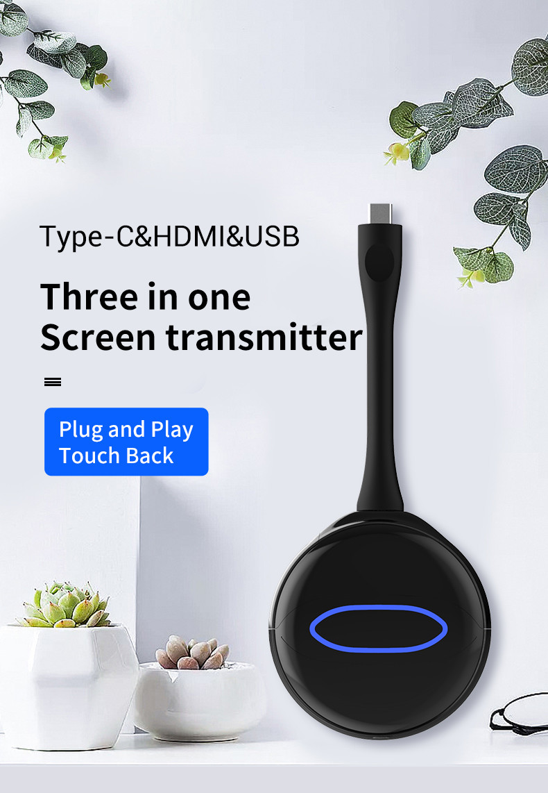 4K All In One Miracast Transmitter Dongle 720P Type C HDMI USb