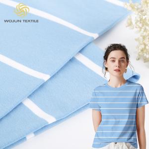 China Pure Cotton Jersey T Shirt Fabric Low Shrinkage 170gsm 40S Yarn Dyed Material wholesale