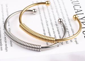 China Fashion stainless steel 18K gold spring bracelet female jewelry silver elastic bracelet accessories wholesale wholesale