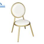 Factory Customize Party Tent Accessories Luxury Gold Steel Chair Banquet Chair