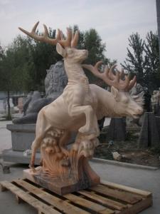 China Deer Animal stone sculpture for garden wholesale