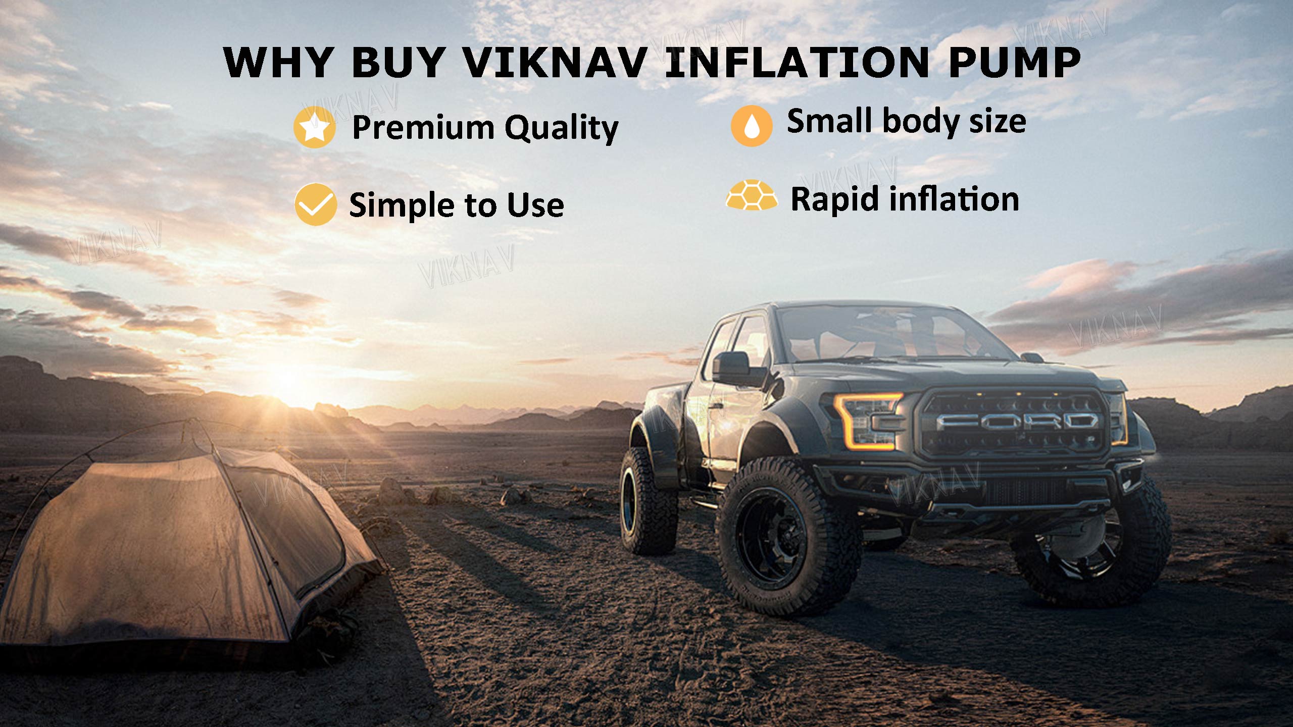 Viknav For Ford F150 New Raptor Modified Car Special Electric Air Pump Tire Pump