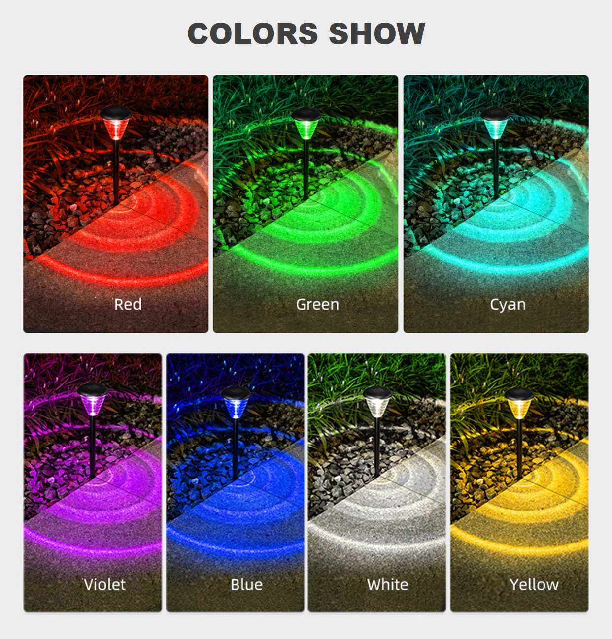 Multiple Color LED Solar Garden Lights for Pathway Lawn Lamp in Landscape Design