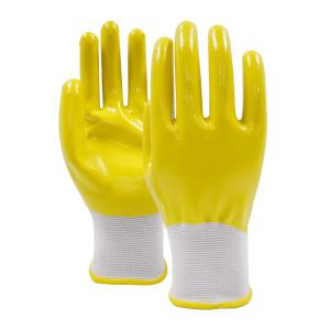 China Nitrile Oil Resistant Work Gloves , Waterproof Polyester Nitrile Gloves wholesale