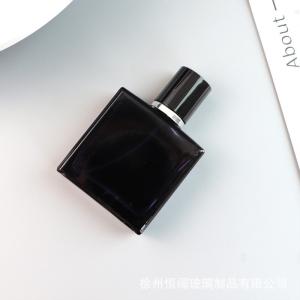 China Screw Cap Black 30ml Empty Glass Perfume Bottle 90mm Height wholesale