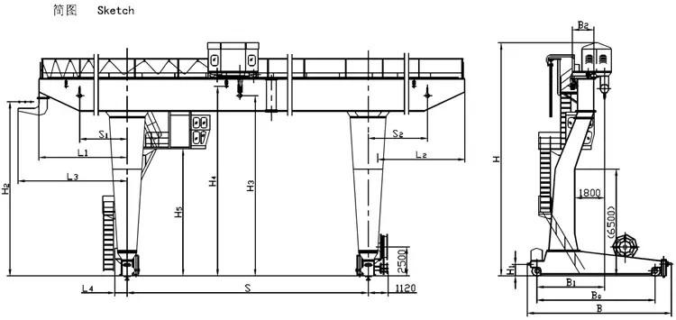 L Type Single Girder Gantry Crane With Electric Hoist CE Certification