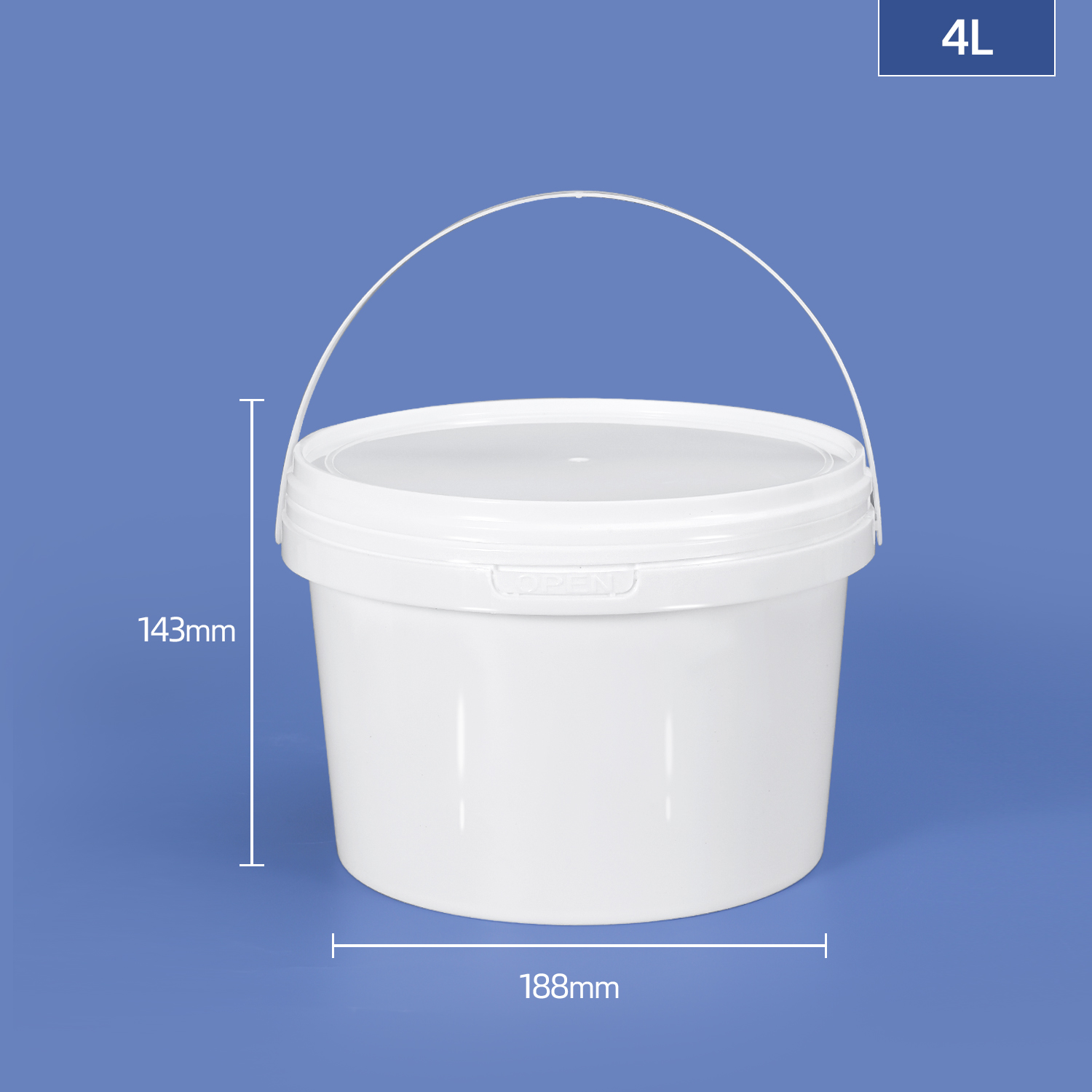 Logo Printing Food Grade White Plastic Buckets and Customizable