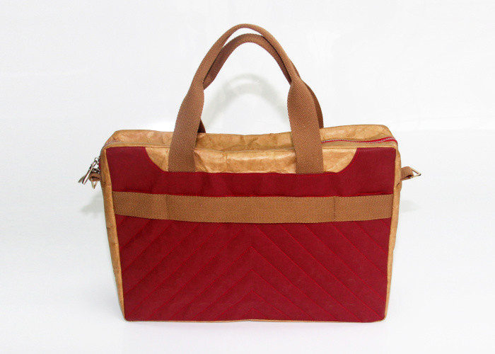 Waterproof laptop bag washable kraft paper laptop messenger bag with canvas lining